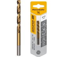 Сверло по металлу Rennbohr DYNAMIC-TIN CARD 3.5x70 мм, HSS-TIN, Р6М5, 2 шт/уп 667035