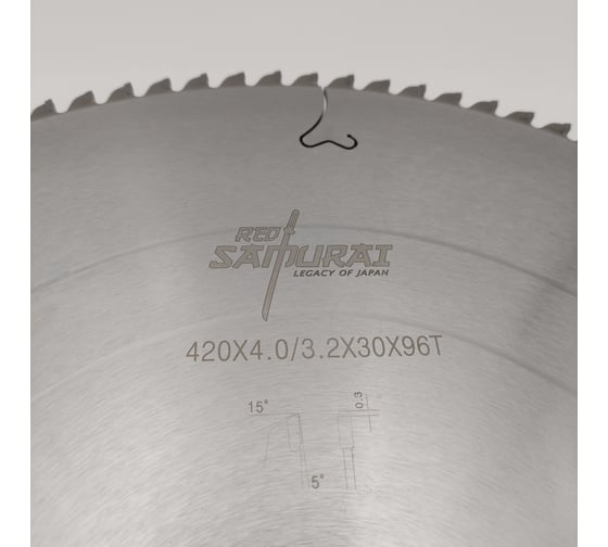 Пильный диск по алюминию RED SAMURAI 420x4,0/3,2x30, z96 -5/15 TFZN TPRS0002523