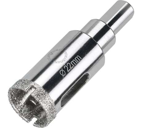 Коронка алмазная по керамограниту и керамике с центрирующим сверлом 22 мм Diamond Industrial DIDCSC022