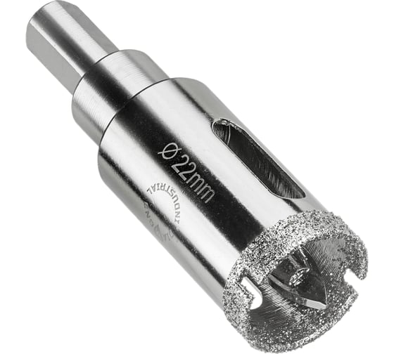 Коронка алмазная по керамограниту и керамике с центрирующим сверлом 22 мм Diamond Industrial DIDCSC022