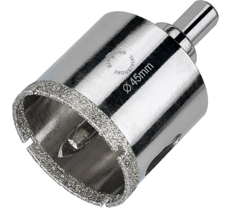 Коронка алмазная по керамограниту и керамике с центрирующим сверлом 45 мм Diamond Industrial DIDCSC045