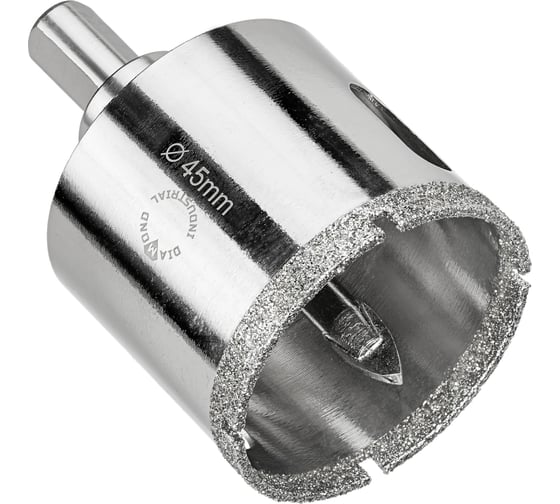 Коронка алмазная по керамограниту и керамике с центрирующим сверлом 45 мм Diamond Industrial DIDCSC045