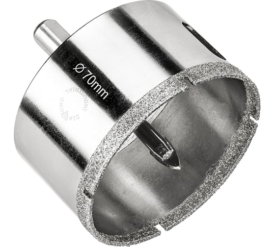 Коронка алмазная по керамограниту и керамике с центрирующим сверлом 70 мм Diamond Industrial DIDCSC070