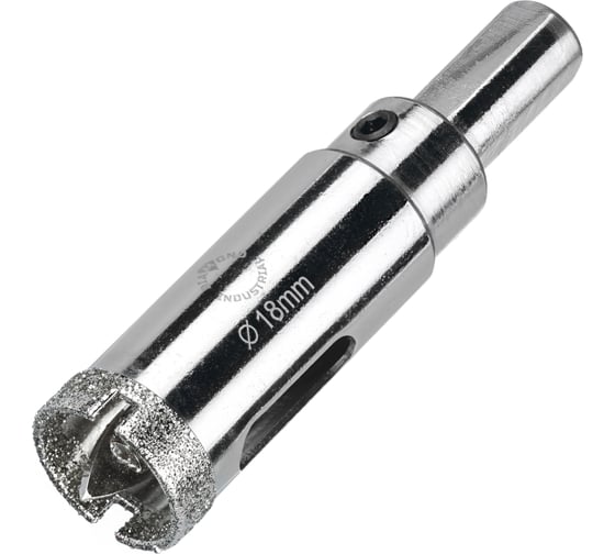 Коронка алмазная по керамограниту и керамике с центрирующим сверлом 18 мм Diamond Industrial DIDCSC018 1
