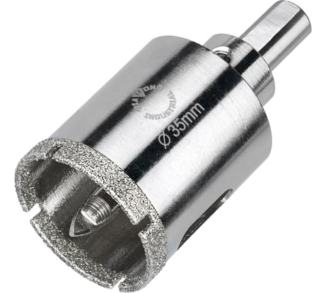 Коронка алмазная по керамограниту и керамике с центрирующим сверлом 35 мм Diamond Industrial DIDCSC035