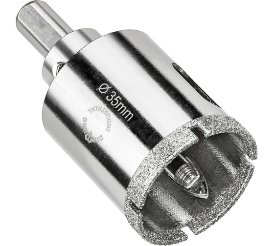 Коронка алмазная по керамограниту и керамике с центрирующим сверлом 35 мм Diamond Industrial DIDCSC035