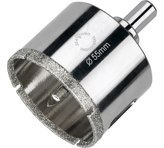 Коронка алмазная по керамограниту и керамике с центрирующим сверлом 55 мм Diamond Industrial DIDCSC055