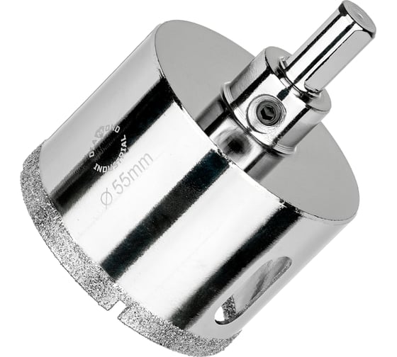 Коронка алмазная по керамограниту и керамике с центрирующим сверлом 55 мм Diamond Industrial DIDCSC055