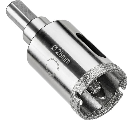 Коронка алмазная по керамограниту и керамике с центрирующим сверлом 28 мм Diamond Industrial DIDCSC028