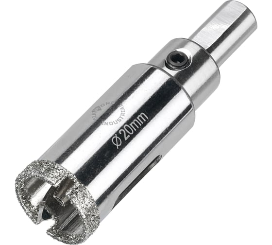 Коронка алмазная по керамограниту и керамике с центрирующим сверлом 20 мм Diamond Industrial DIDCSC020