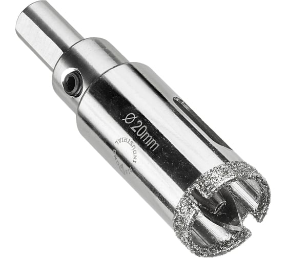 Коронка алмазная по керамограниту и керамике с центрирующим сверлом 20 мм Diamond Industrial DIDCSC020