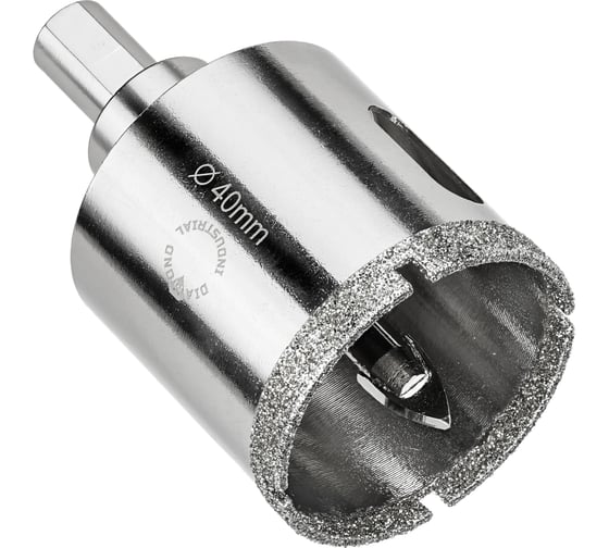Коронка алмазная по керамограниту и керамике с центрирующим сверлом 40 мм Diamond Industrial DIDCSC040