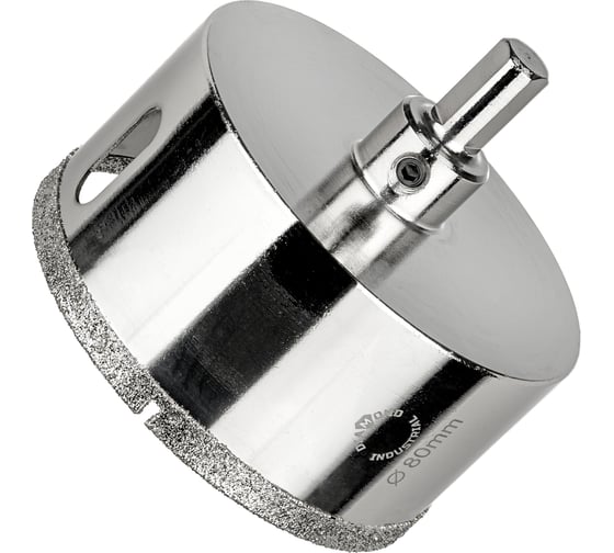 Коронка алмазная по керамограниту и керамике с центрирующим сверлом 80 мм Diamond Industrial DIDCSC080