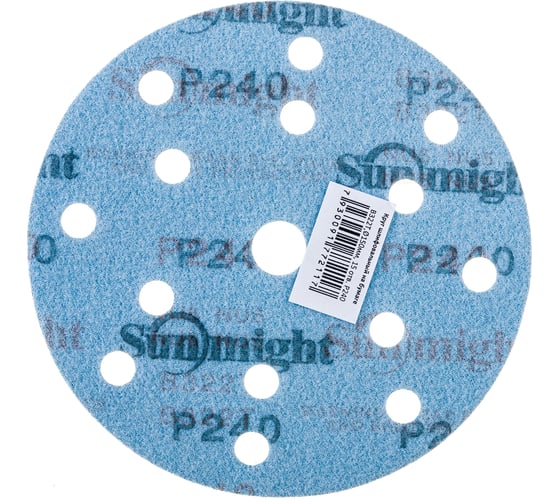 Круг шлифовальный на бумаге B322 (150 мм; 15 отверстий; Р240) SUNMIGHT 7930091772117