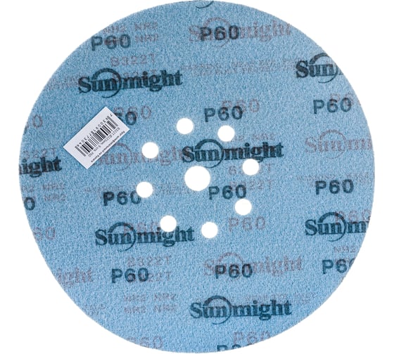 Круг шлифовальный на бумаге B322 (225 мм; 9 отверстий; Р60) SUNMIGHT 7930091773046