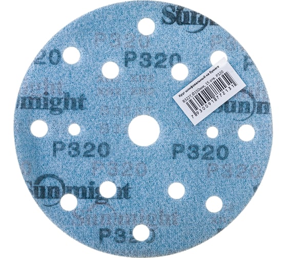 Круг шлифовальный на бумаге B322 (150 мм; 15 отверстий; Р320) SUNMIGHT 7930091772131