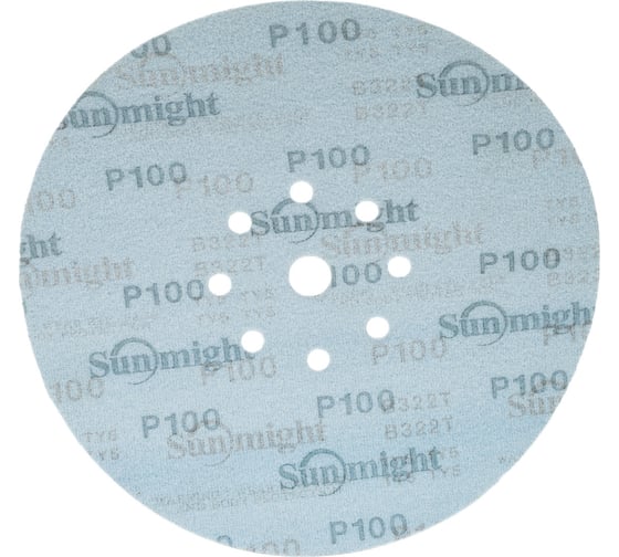 Круг шлифовальный на бумаге B322 (225 мм; 9 отверстий; Р100) SUNMIGHT 7930091773060