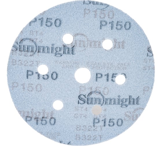Круг шлифовальный на бумаге B322 (150 мм; 6+1 отверстий; Р150) SUNMIGHT 7930091772285