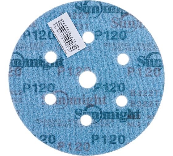 Круг шлифовальный на бумаге B322 (150 мм; 6+1 отверстий; Р120) SUNMIGHT 7930091772278
