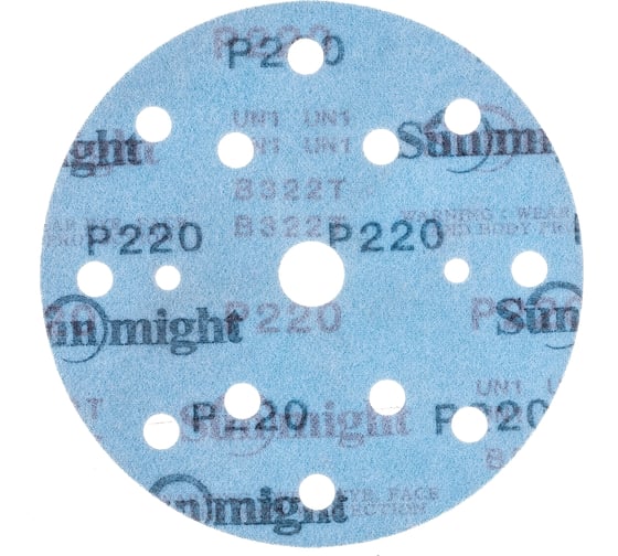 Круг шлифовальный на бумаге B322 (150 мм; 15 отверстий; Р220) SUNMIGHT 7930091772100 1