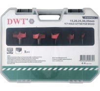 Набор сверл Форстнера DWT 15/20/25/30/35 мм, HCS+TCT DTWDP0074