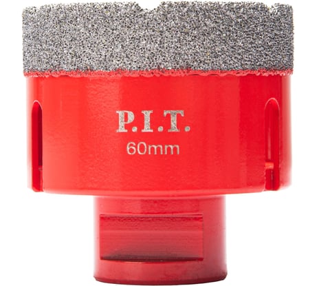 Коронка алмазная по керамограниту P.I.T. 60 мм, M14, сухое сверление, вакуумная пайка AMAS18-0060