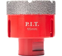 Коронка алмазная по керамограниту P.I.T. 55 мм, M14, сухое сверление, вакуумная пайка AMAS18-0055