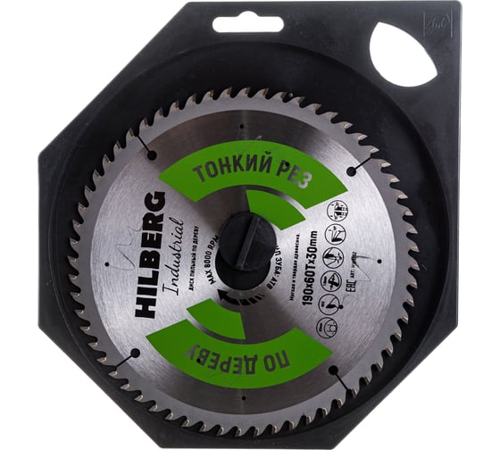 Диск пильный по дереву Industrial (190х30 мм; 60Т; тонкий рез) Hilberg HWT192