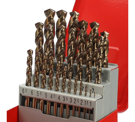 Набор сверл по металлу H-Tools серия Pro 1-13 мм, 25 шт, DIN338, HSSE-Co5, 130 градусов 215215PRO