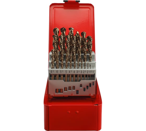 Набор сверл по металлу H-Tools серия Pro 1-13 мм, 25 шт, DIN338, HSSE-Co5, 130 градусов 215215PRO