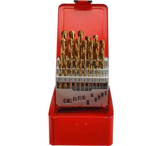 Набор сверл по металлу H-Tools серия Pro 1-13 мм, 25 шт, DIN338, HSS-G TiN, 118 градусов 250215PRO