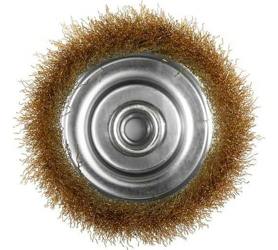 Кордщетка чашечная P.I.T. 125x0,3мм, латунированная витая проволока, резьба M14 APLS12-M125 1