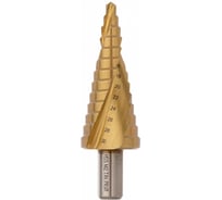 Сверло ступенчатое спиральное Профоснастка 3324 HSS-G M2 TIN по стали, 6-52 мм, 12 ступеней, хв. 13 мм, 30106024