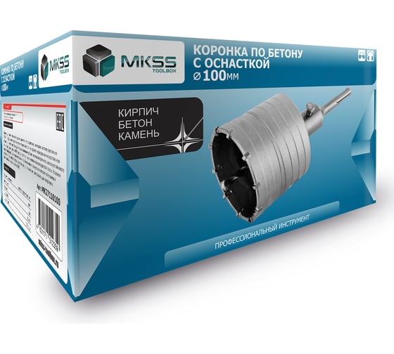 Твердосплавная коронка по бетону MKSS Toolbox MK2711 SDS plus 100мм MKSS MK27110100