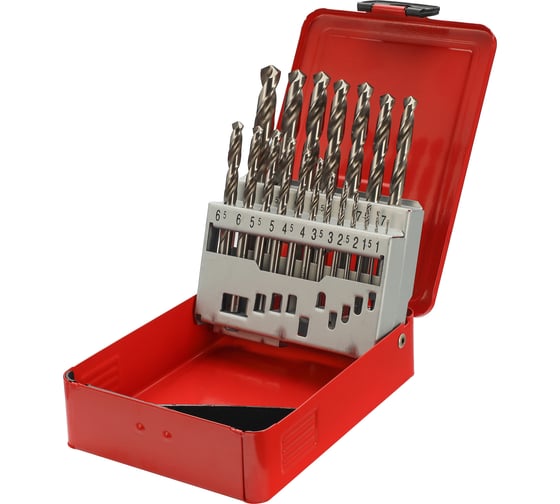 Набор сверл по металлу H-Tools серия Pro 1-10 мм, 19 шт, DIN338, HSS-G, 118градусов 214214PRO