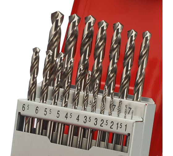 Набор сверл по металлу H-Tools серия Pro 1-10 мм, 19 шт, DIN338, HSS-G, 118градусов 214214PRO