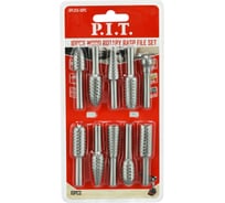 Набор шарошек стальных по дереву P.I.T. 10шт, хвостовик 6 мм APLS13-10PC