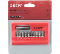Набор бит с магнитным держателем GREPP (11шт) 11708