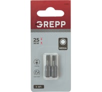 Набор бит GREPP HEX4x25 мм, сталь S2, (2шт) 11688