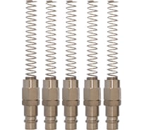 БРС KraftWell папа, c пружиной для шланга 6x8 мм, 5 шт KRW-QCS0508M-5