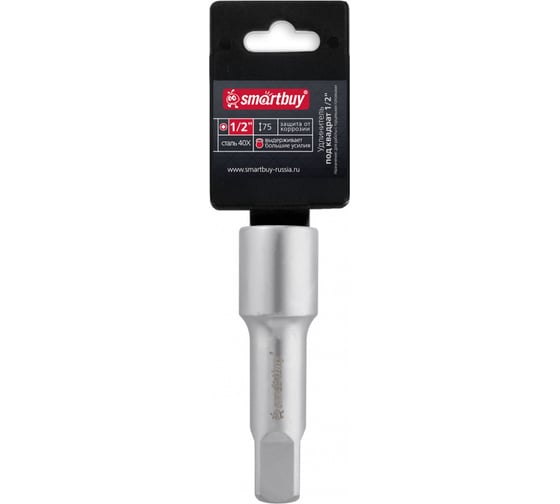 Удлинитель под квадрат SMARTBUY 1/2", 75 мм, сталь угл. матовая, Tools SBT-SWL-75-12p1