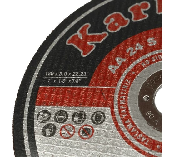 Диск отрезной по металлу Karbosan 180x3.0x22 мм, Inox, 25 шт KAR-910210-25