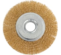 Щетка плоская для УШМ Hardcore 125x22,23 мм, латунированная волнистая проволока 222125