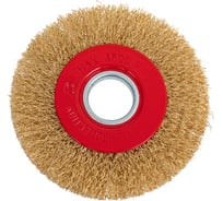 Щетка плоская для УШМ Hardcore 100x22,23 мм, латунированная волнистая проволока 222100