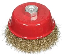 Щетка-чашка для УШМ Hardcore 65 мм, М14, латунированная волнистая проволока 202065