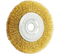 Щетка плоская для УШМ Hardcore 150x22,23 мм, латунированная волнистая проволока 222150