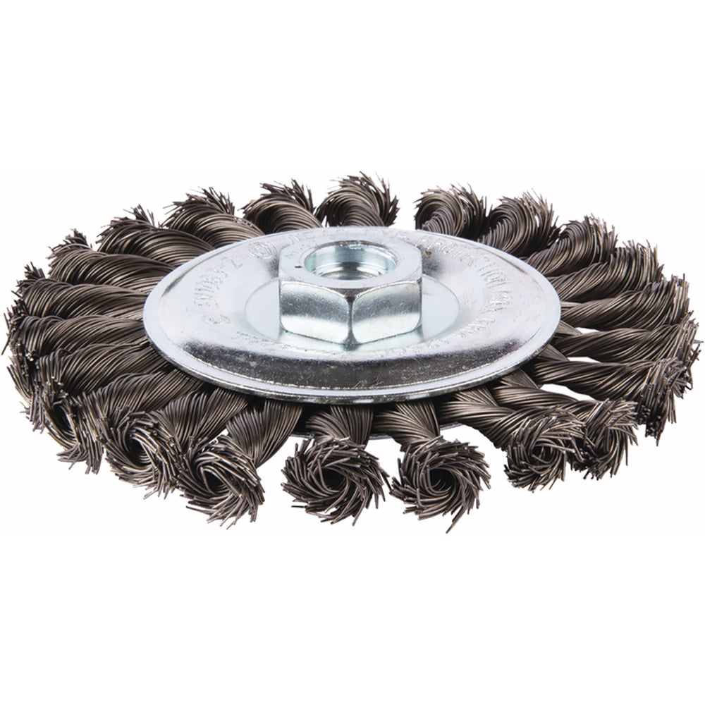 Щетка MWORKS торцевая с гайкой для УШМ стальная витая 125 мм MW79003125 ...