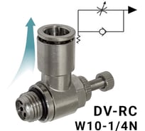 Пневмодроссель для цилиндра PI TOOLS регулировка винтом, цанга 10-1/4М, артикул 9312