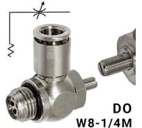 Пневмодроссель без обратного клапана PI TOOLS регулировка отверткой, цанга 8-1/4М, артикул 8902