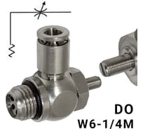 Пневмодроссель без обратного клапана PI TOOLS регулировка отверткой, цанга 6-1/4М, артикул 8896